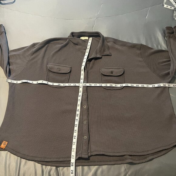 Women's Grey Button Down Sweater Top Large - Picture 7 of 9